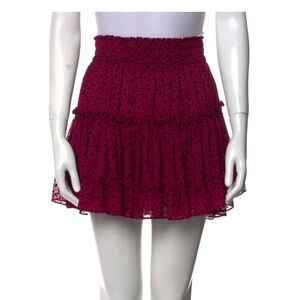 Misa Los Angeles Burgundy Star Printed Mini Skirt
